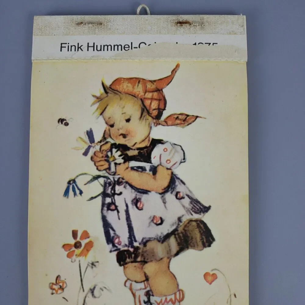 Fink Hummel Calendar 1975 Postcard Germany June-December Vintage Ephemera